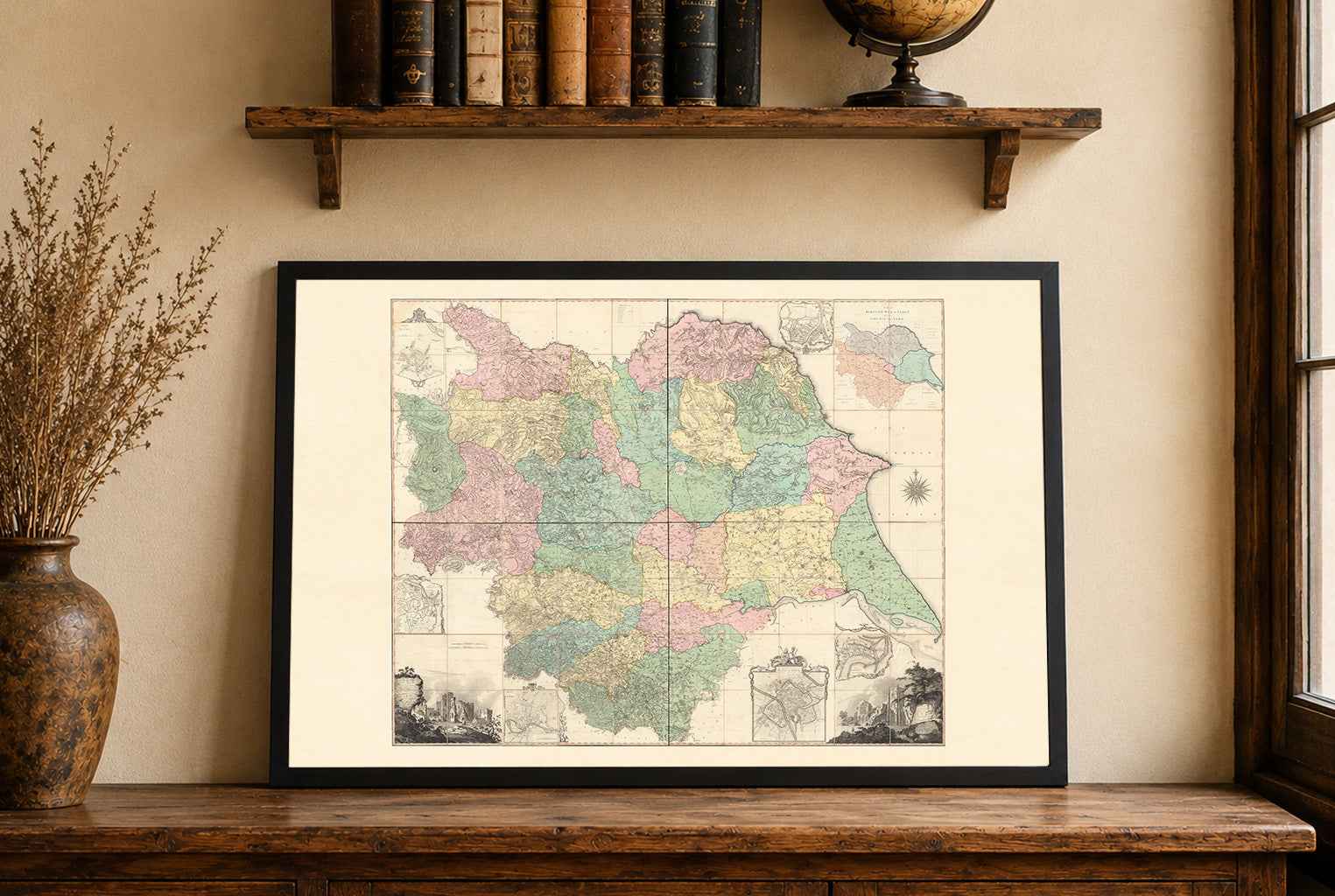 Yorkshire County Map Poster (1772) - Thomas Jefferys Vintage England Wall Art